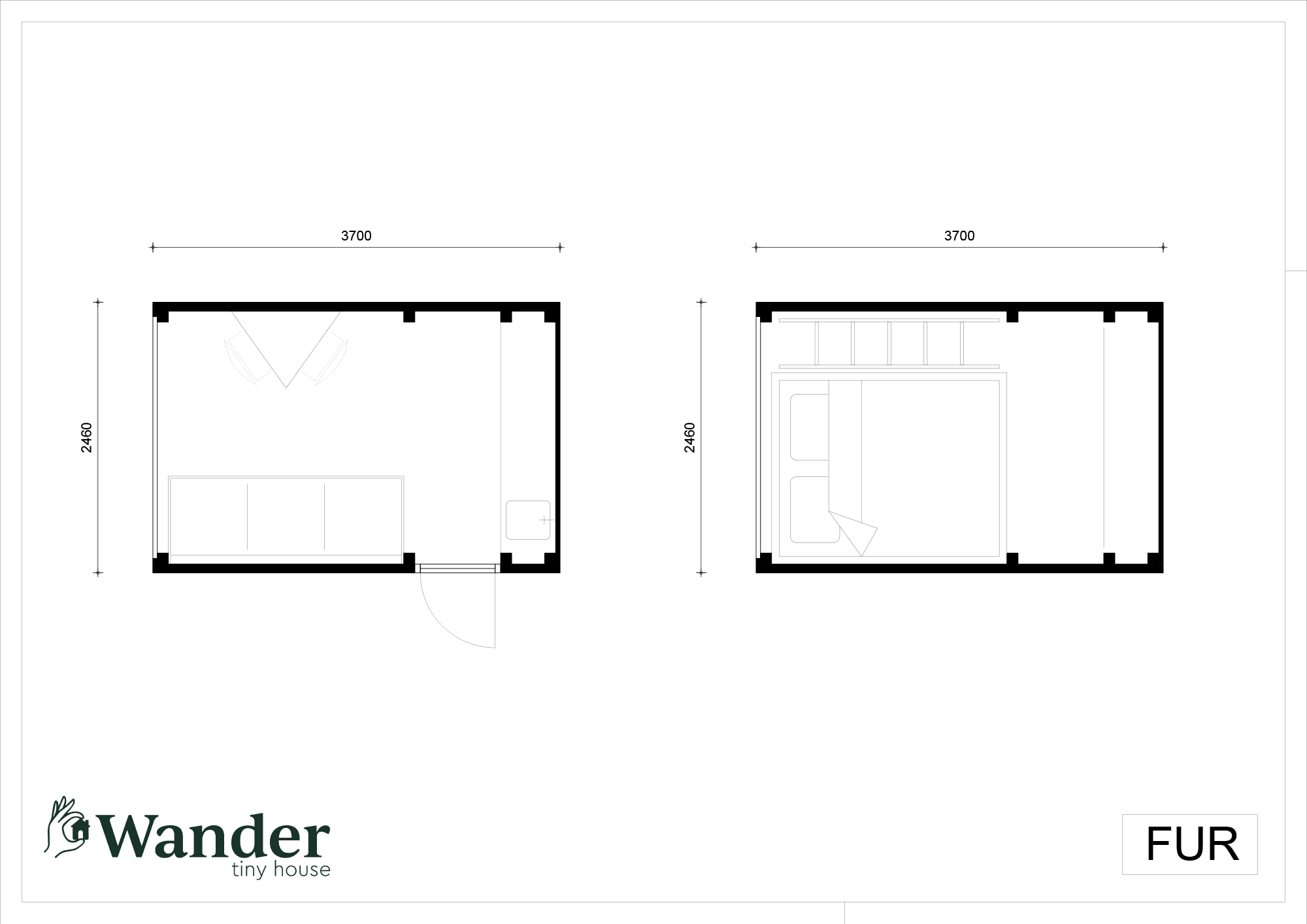 Plattegrond tiny house Fur